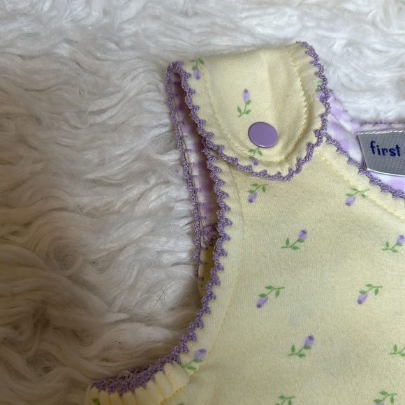 First Impressions Yellow And Purple Headband And Onesie Set - Picture 7 of 8